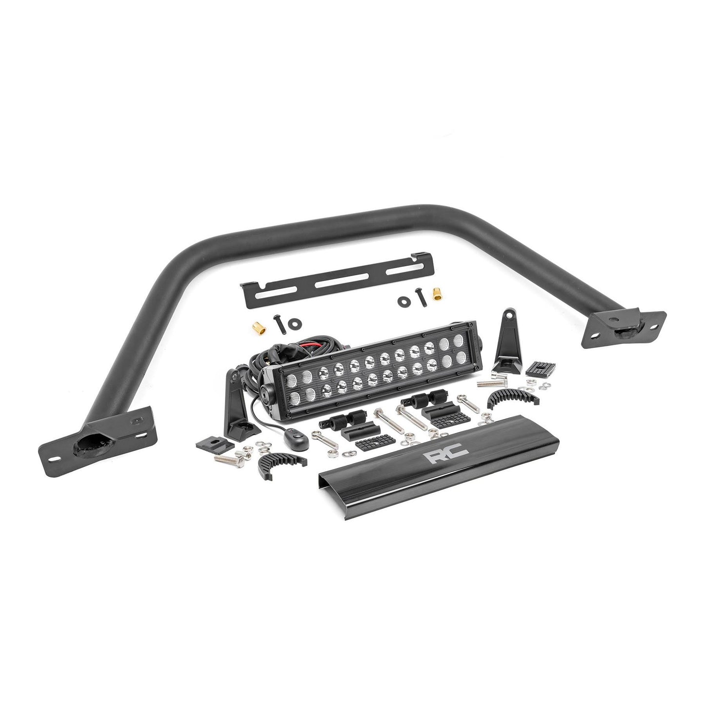 ROUGH COUNTRY Safari Bar | 12" LED Light Bar | Black | Dual Row | OE Modular Steel | Ford Bronco (21-25) | 51118