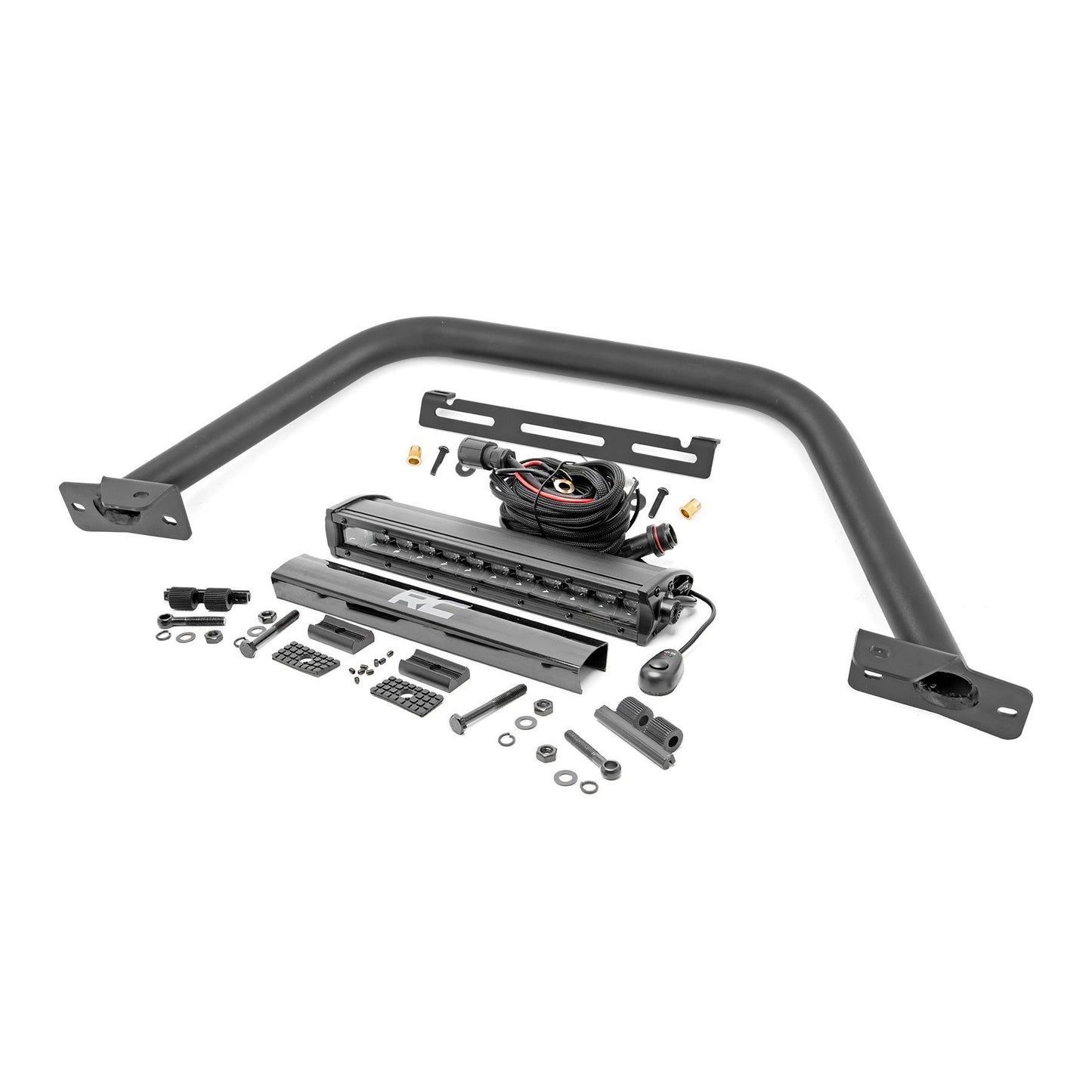 ROUGH COUNTRY Safari Bar | 12" LED Light Bar | Black | Single Row | OE Modular Steel | Ford Bronco (21-25) | 51116