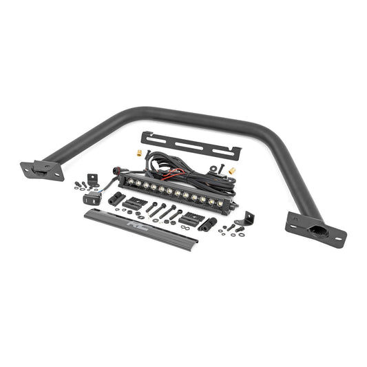 ROUGH COUNTRY Safari Bar | 12" LED Light Bar | Black | DRL | Single Row | OE Modular Steel | Ford Bronco (21-25) | 51117