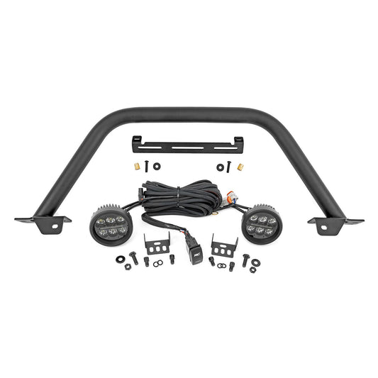 ROUGH COUNTRY Safari Bar | 3.5" Round LED (Pair) | Black | Amber DRL | OE Modular Steel | Ford Bronco (21-25) | 51111