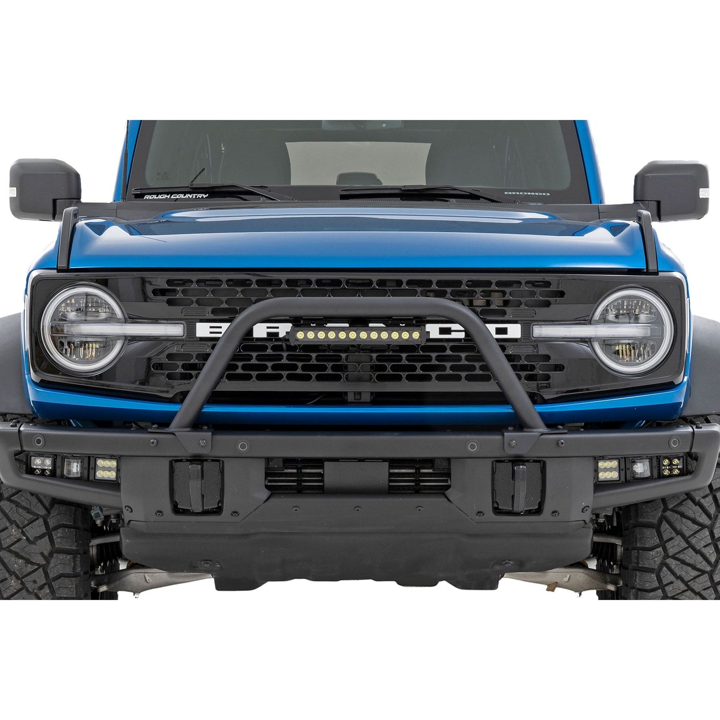 ROUGH COUNTRY Safari Bar | 12" LED Light Bar | Black | Single Row | OE Modular Steel | Ford Bronco (21-25) | 51116