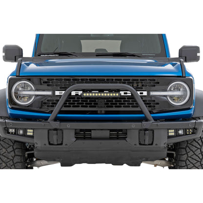 ROUGH COUNTRY Safari Bar | 12" LED Light Bar | Black | Single Row | OE Modular Steel | Ford Bronco (21-25) | 51116