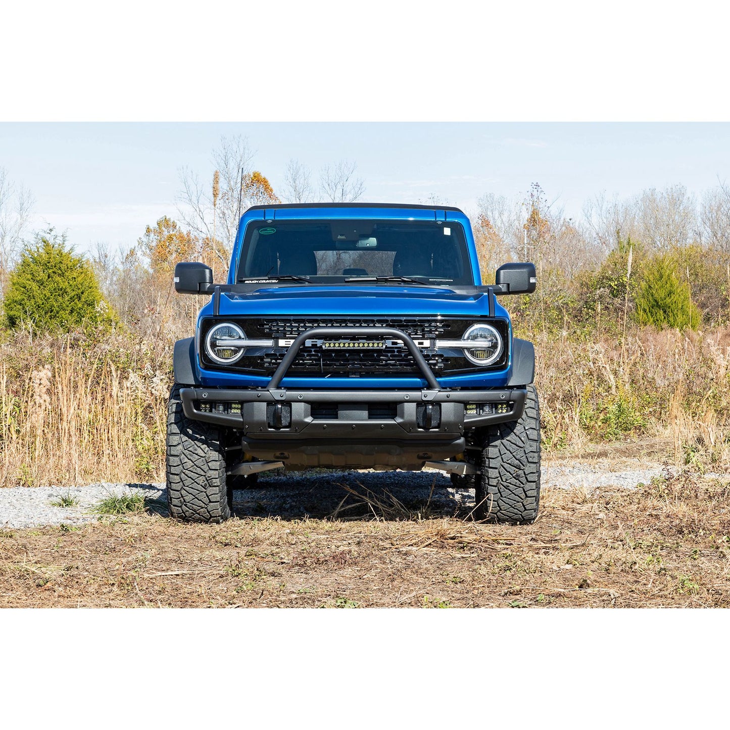 ROUGH COUNTRY Safari Bar | 12" LED Light Bar | Black | Single Row | OE Modular Steel | Ford Bronco (21-25) | 51116