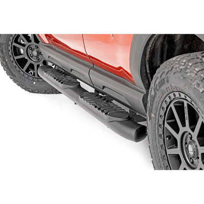 ROUGH COUNTRY Oval Nerf Steps | Black | Ford Bronco Sport 4WD (2021-2025) | 21006