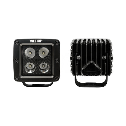Westin HyperQ B-FORCE LED Auxiliary Lights Set of (2) 3.2" x 3" 5W Cree Spot beam w/ plate