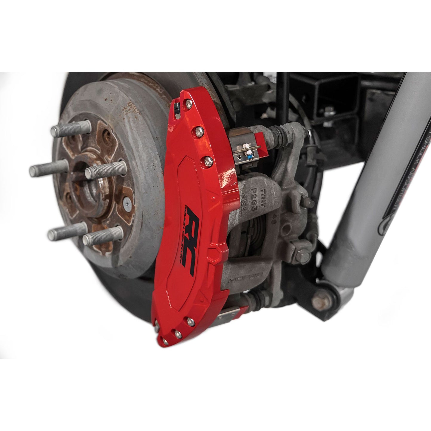 ROUGH COUNTRY Caliper Covers | Rear | Red | Sport | Jeep Wrangler JL (18-25)/Wrangler Unlimited (18-25)  | 711502