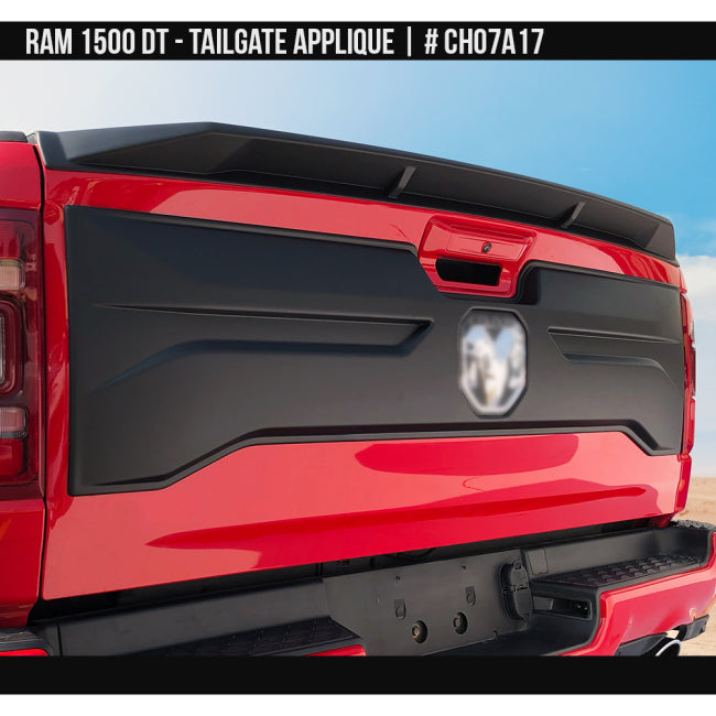 AIRDESIGN | Tailgate Applique Satin Black | 19–24 Ram 1500 DT | CH07A17