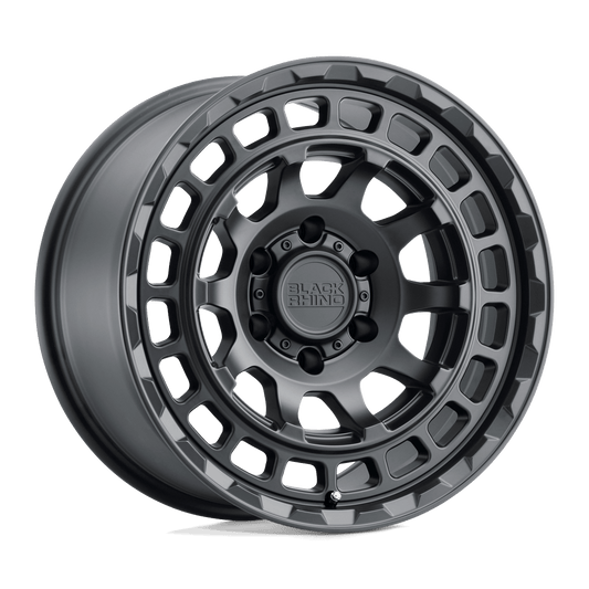 Black Rhino CHAMBER Matte Black wheel showcasing classic motorsport styling and off-road performance features.
