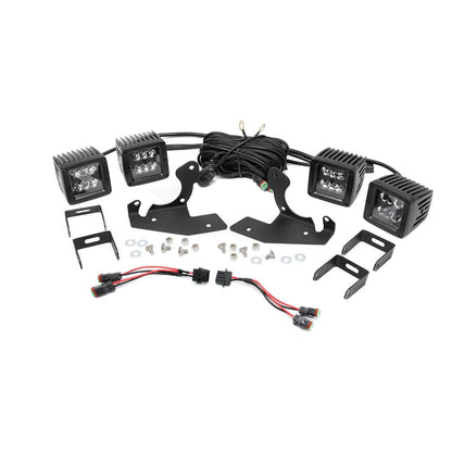 ROUGH COUNTRY LED Light Kit | Fog Mount | Dual 2" Black Pairs | Chevy Silverado 1500/2500HD/3500HD 2WD/4WD | 70762