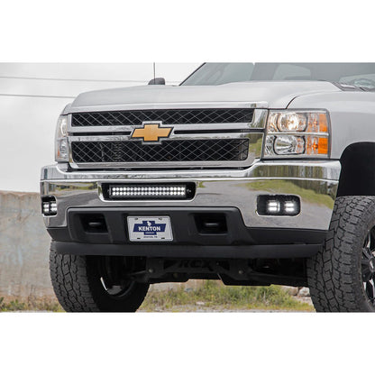 ROUGH COUNTRY LED Light Kit | Fog Mount | Dual 2" Black Pair | Chevy Silverado 2500 HD/3500 HD (11-14) | 70628