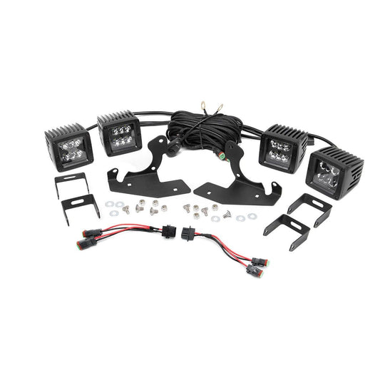 ROUGH COUNTRY LED Light Kit | Fog Mount | Dual 2" Black Pair | Chevy Silverado 2500 HD/3500 HD (11-14) | 70628