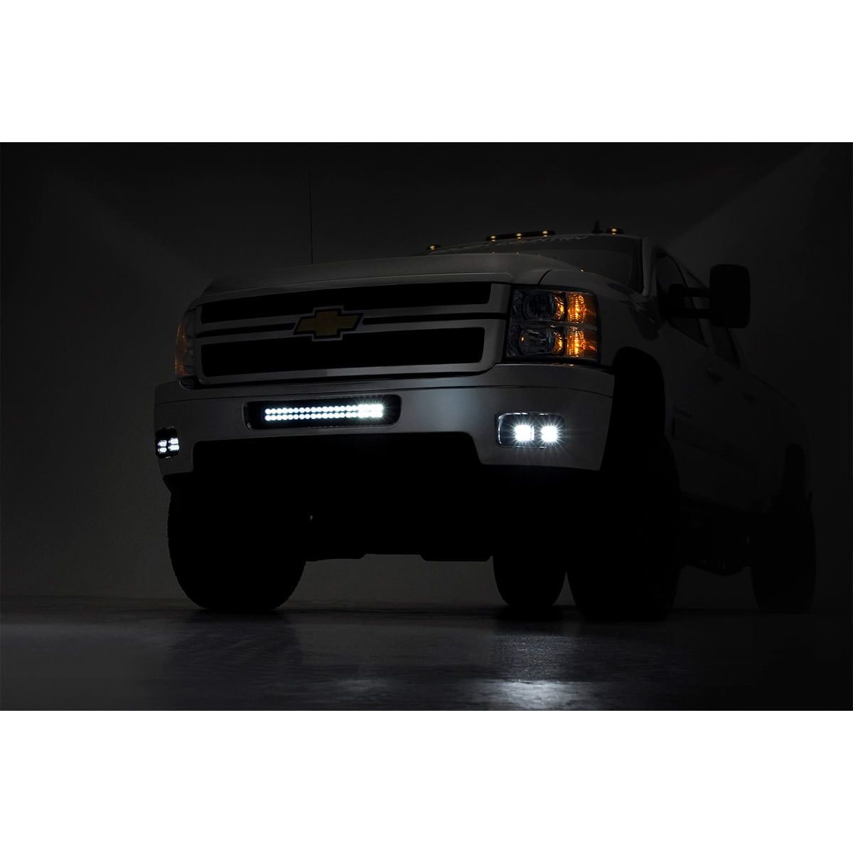 ROUGH COUNTRY LED Light Kit | Fog Mount | Dual 2" Black Pair | Chevy Silverado 2500 HD/3500 HD (11-14) | 70628