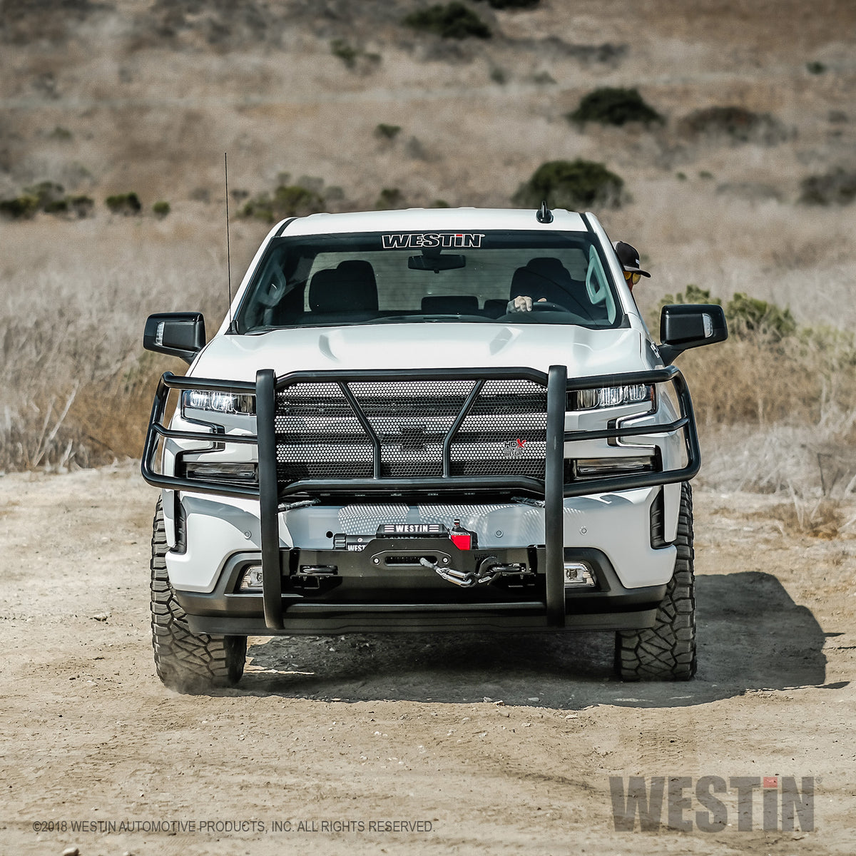 Westin HDX Winch Mount Grille Guard 2019-2021 Chevy Silverado 1500