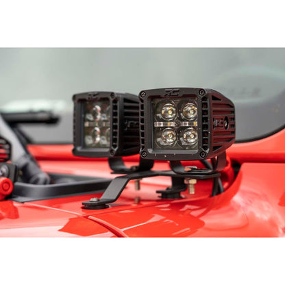 ROUGH COUNTRY LED Light Kit | Quad | Cowl Mount | 2" Black | White DRL | Jeep Gladiator JT/Wrangler JL (18-25) | 70824