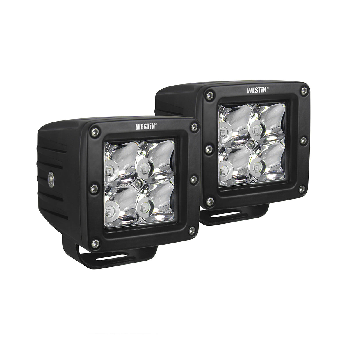 Westin HyperQ LED Auxiliary Light Set of (2) 3.2" x 3" 5W Cree Flood beam