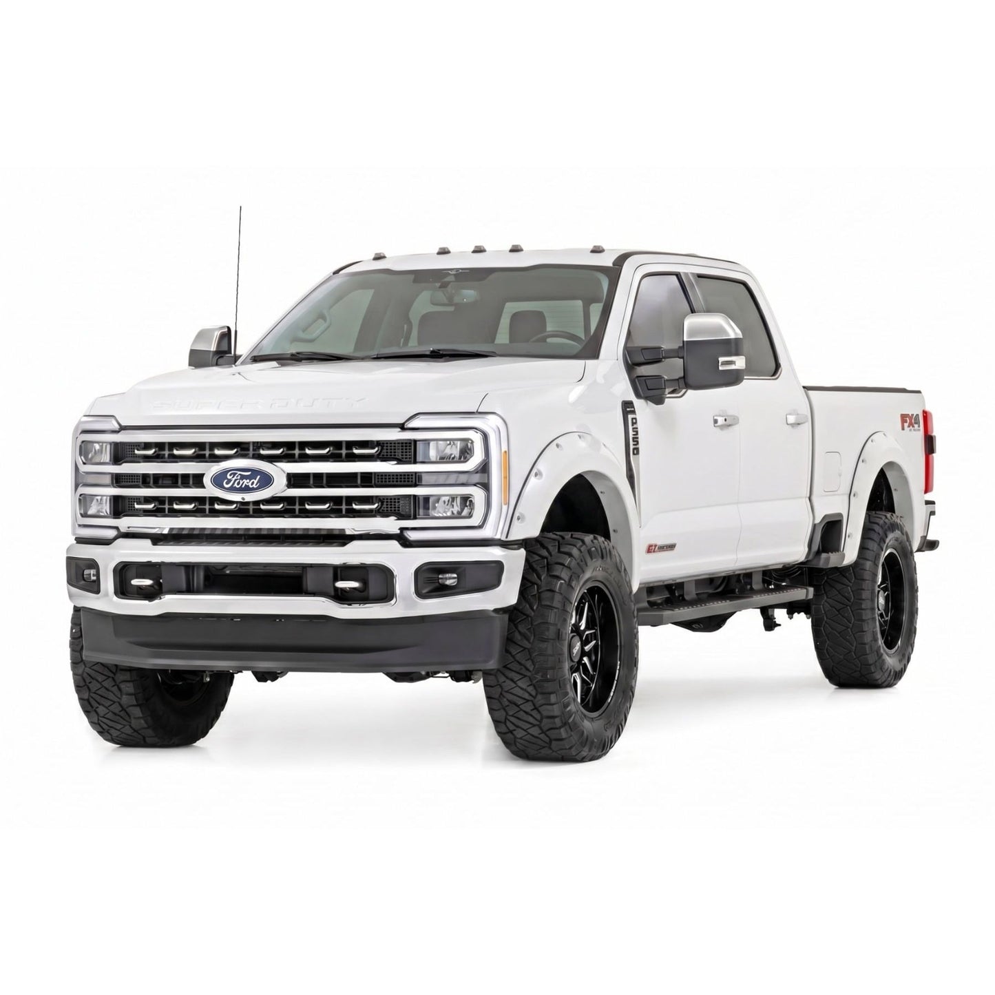 ROUGH COUNTRY | Pocket Fender Flares  Z1 Oxford White  Ford F-250/F-350 Super Duty (23-26) | F-F20231-Z1