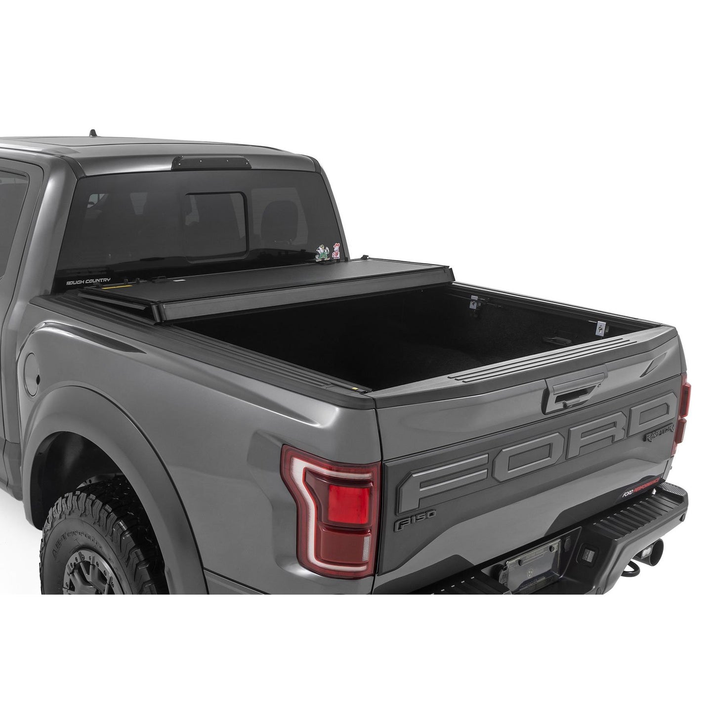 ROUGH COUNTRY Hard Tri-Fold Flip Up Bed Cover | 5'7" Bed | Ford F-150 (21-25)/F-150 Lightning (22-25)  | 49221550