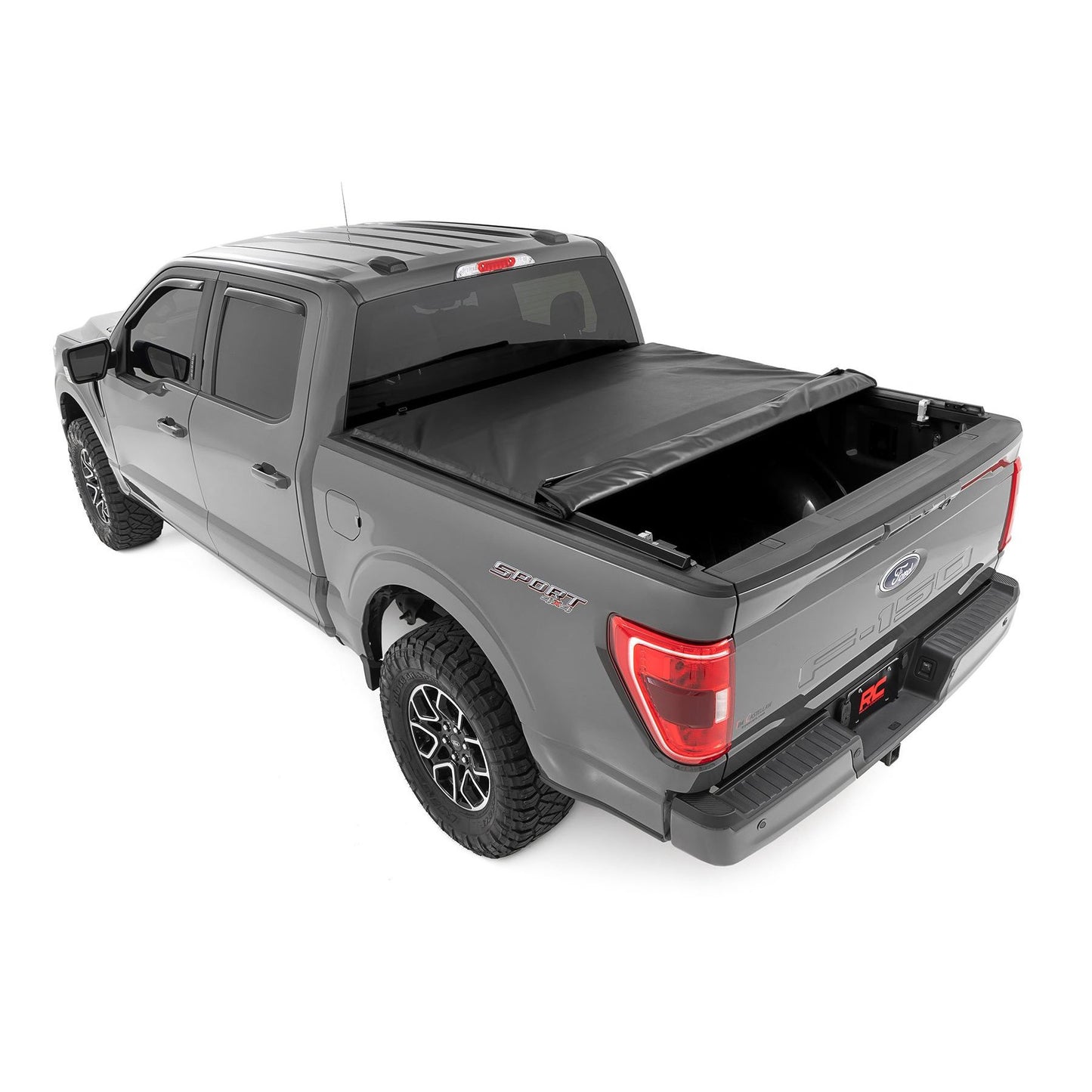 ROUGH COUNTRY Soft Roll Up Bed Cover | 6'7" Bed | Ford F-150/F-150 Lightning/Raptor  (15-25) | 42225650