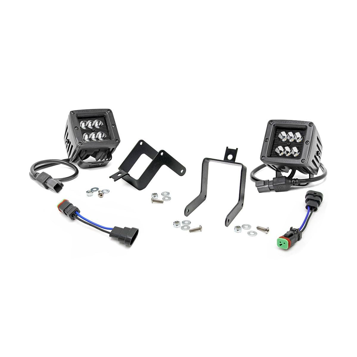 ROUGH COUNTRY LED Light Kit | Fog Mount | 2" Black Pair | Ford F-250/F-350 Super Duty (11-16) | 70622