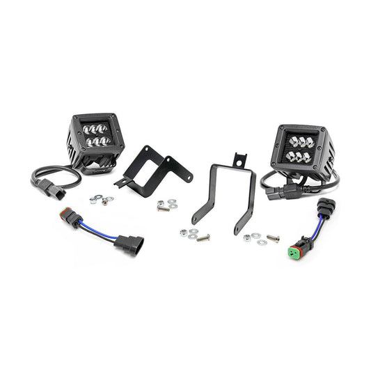 ROUGH COUNTRY LED Light Kit | Fog Mount | 2" Black Pair | Ford F-250/F-350 Super Duty (11-16) | 70622