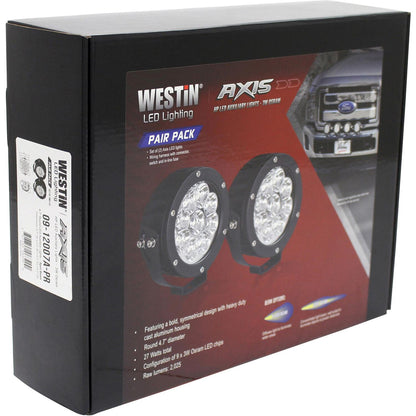 WESTIN AUTOMOTIVE | Axis LED Auxiliary Light  All  LED Auxiliary Light 4.75" Round Spot w/3W Osram (Set-2)  Black | 09-12007A-PR