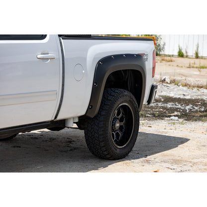 ROUGH COUNTRY Pocket Fender Flares | GBA Black | Chevy Silverado 1500/2500HD/3500HD (07-14) | F-C10714B-GBA