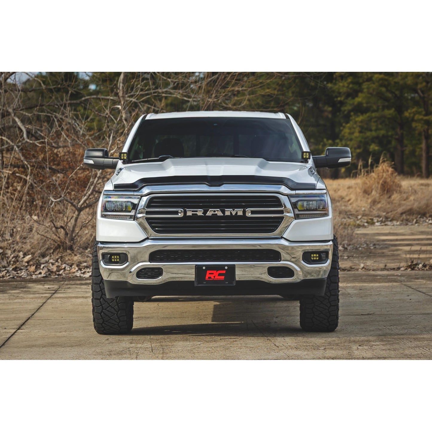 ROUGH COUNTRY | LED Fog Light Kit  3.5 Inch Round Black Series  Amber DRL  Ram 1500 (2019-2024) | 30005