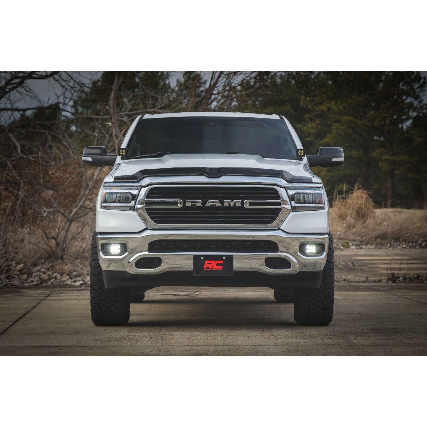 ROUGH COUNTRY | LED Fog Light Kit  3.5 Inch Round Black Series  Amber DRL  Ram 1500 (2019-2024) | 30005
