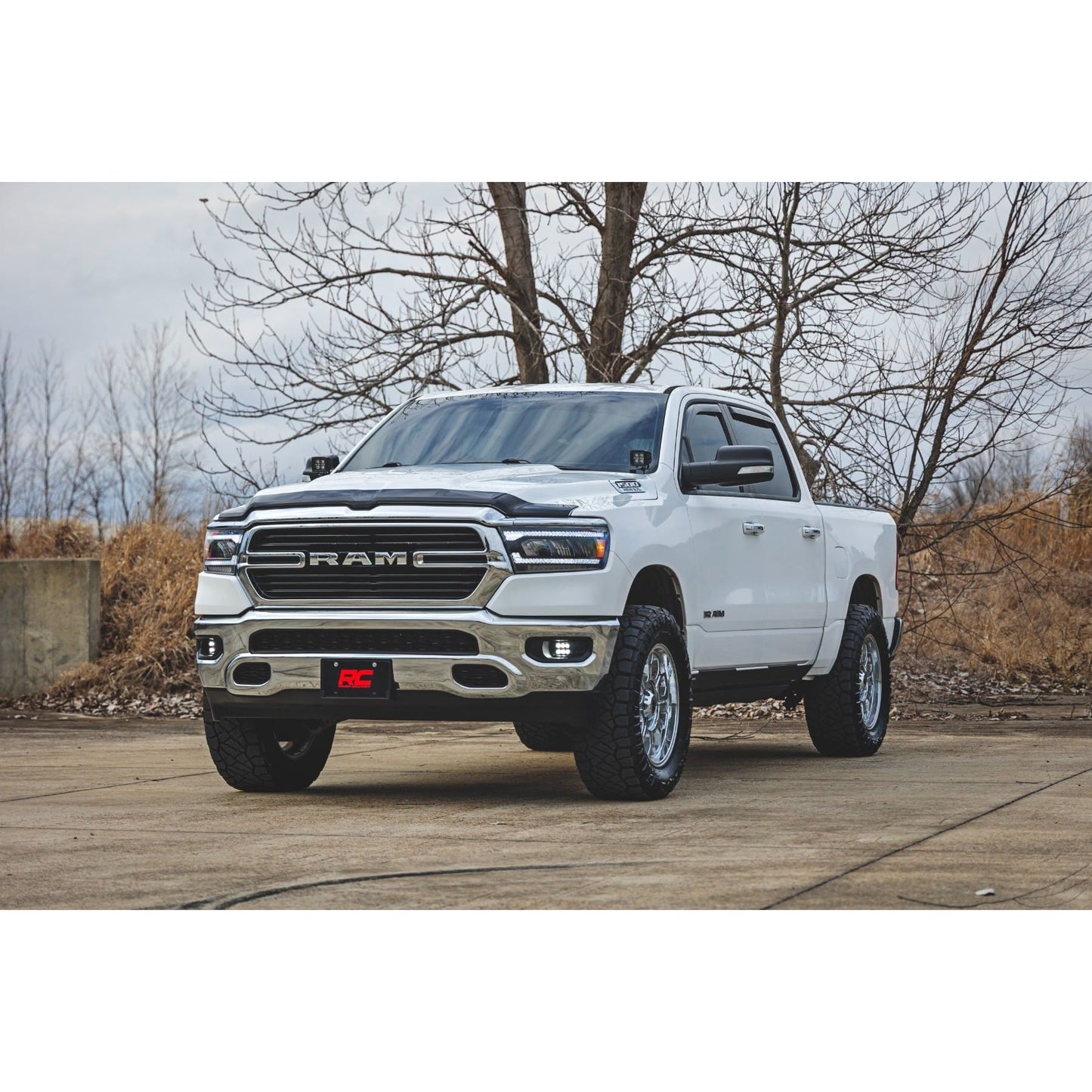 ROUGH COUNTRY | LED Fog Light Kit  3.5 Inch Round Black Series  Amber DRL  Ram 1500 (2019-2024) | 30005