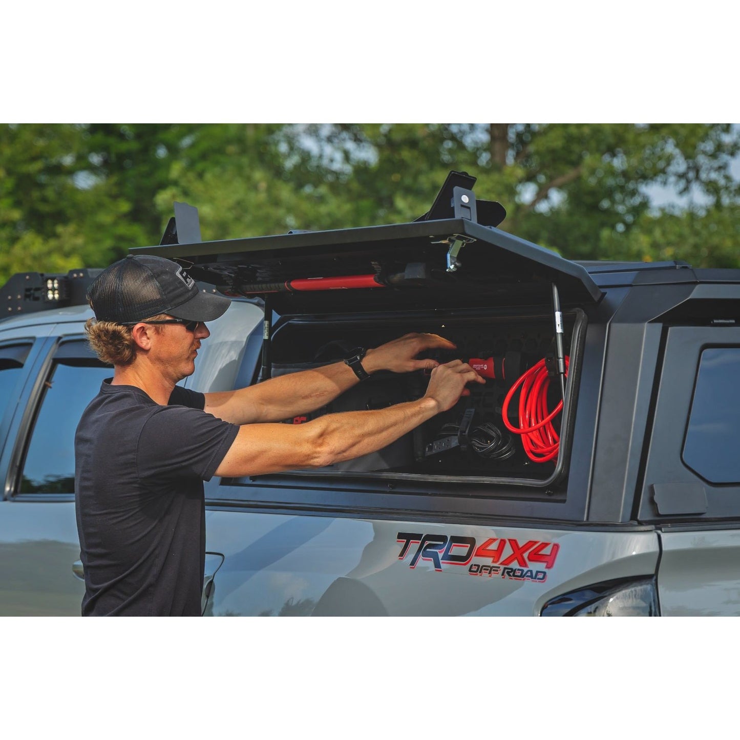 ROUGH COUNTRY | Bed Cap Molle Panel Side Storage Bin  Drivers Side  Toyota Tacoma (16-23) | 734064
