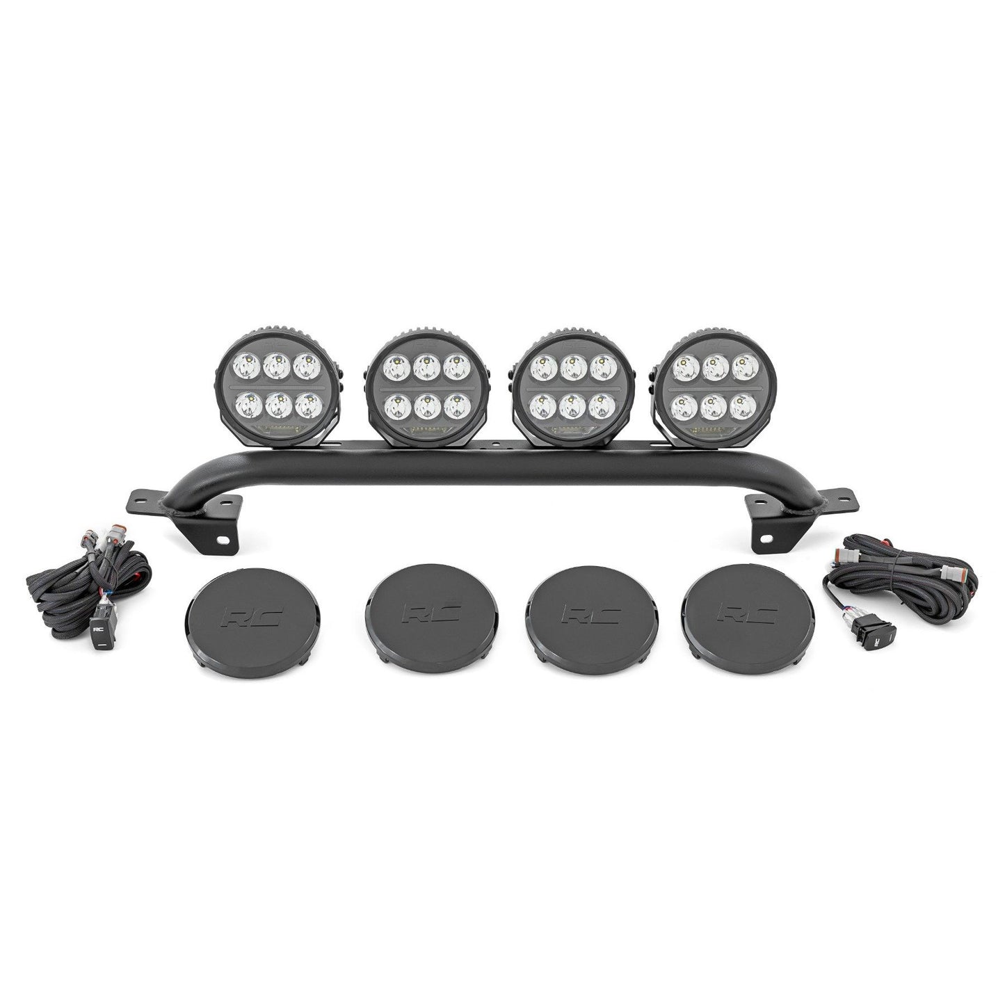 ROUGH COUNTRY Light Bar Mount | 6.5 Inch Round LED (Quad) | OE Modular Steel | Ford Bronco (21-25) | 51137