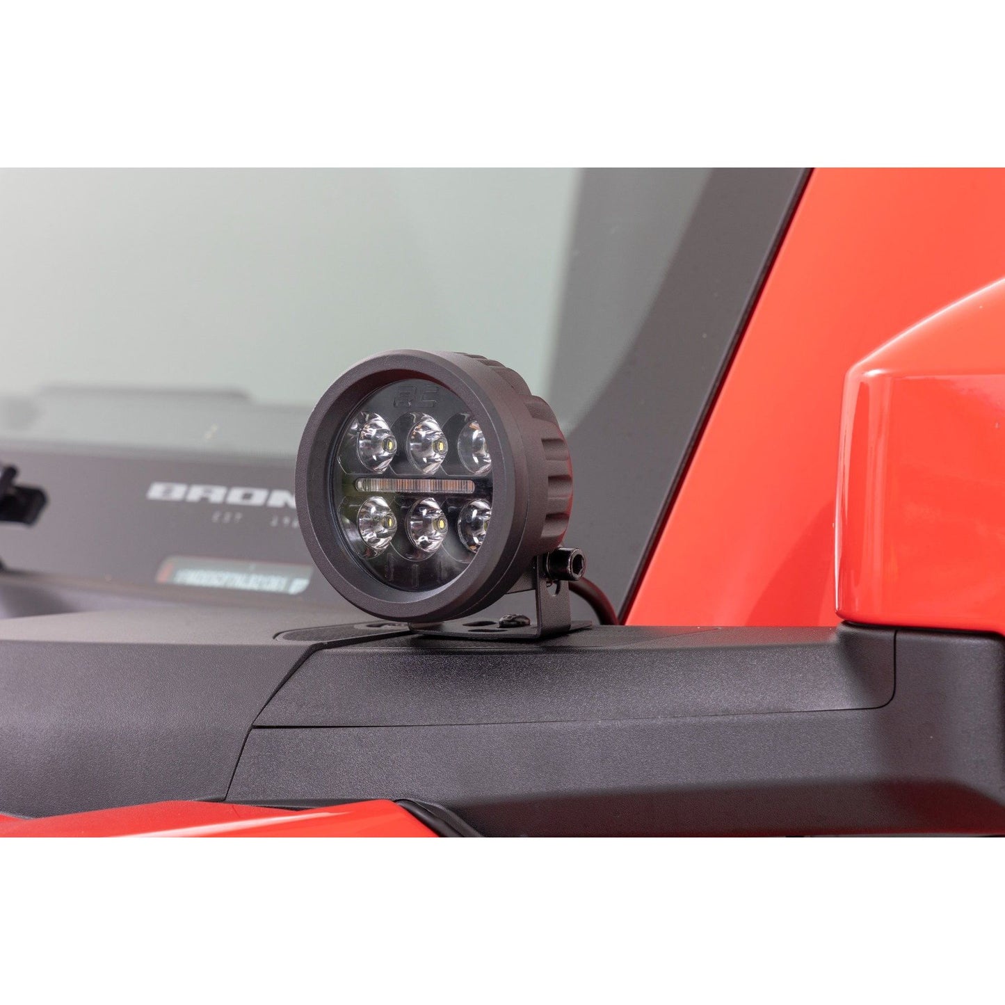 ROUGH COUNTRY LED Light Kit | Ditch Mount | 3.5" Black Round Pair | Amber DRL | Ford Bronco (21-25) | 71078