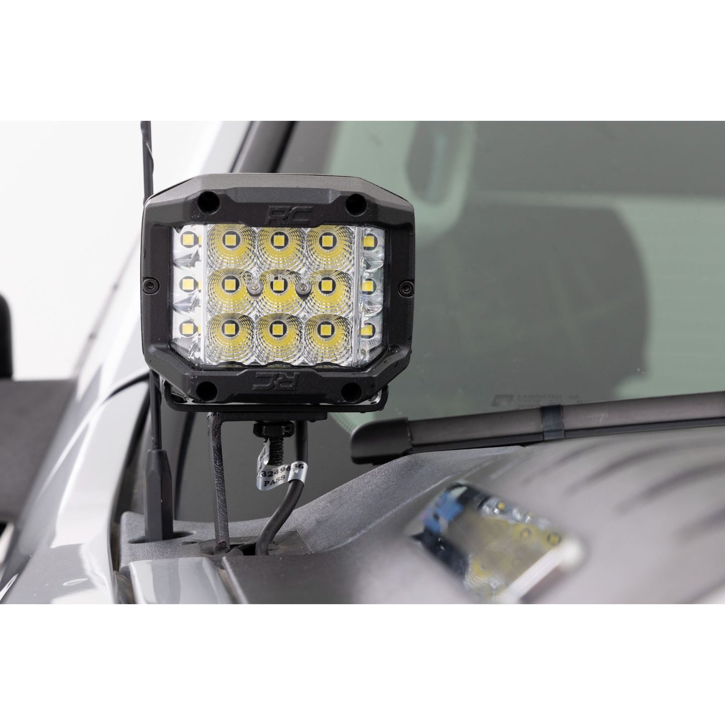 ROUGH COUNTRY LED Light Kit | Ditch Mount | 2" Black Pair | Flood | Chevy 1500 & Chevy/GMC 2500HD/3500HD (07-14) | 71059