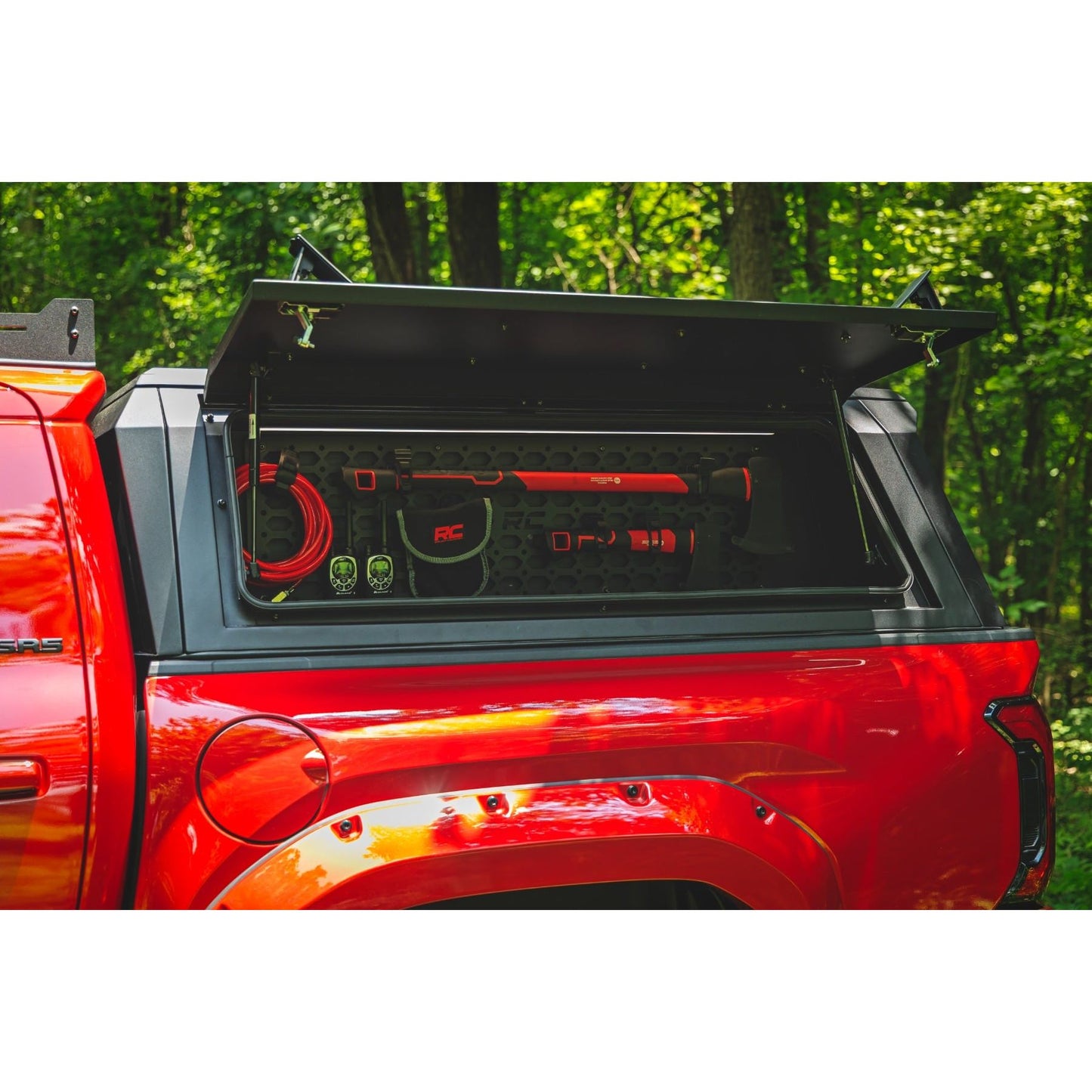 ROUGH COUNTRY | Bed Cap Molle Panel Side Storage Bin  Drivers Side  Toyota Tacoma (24-26) | 734074