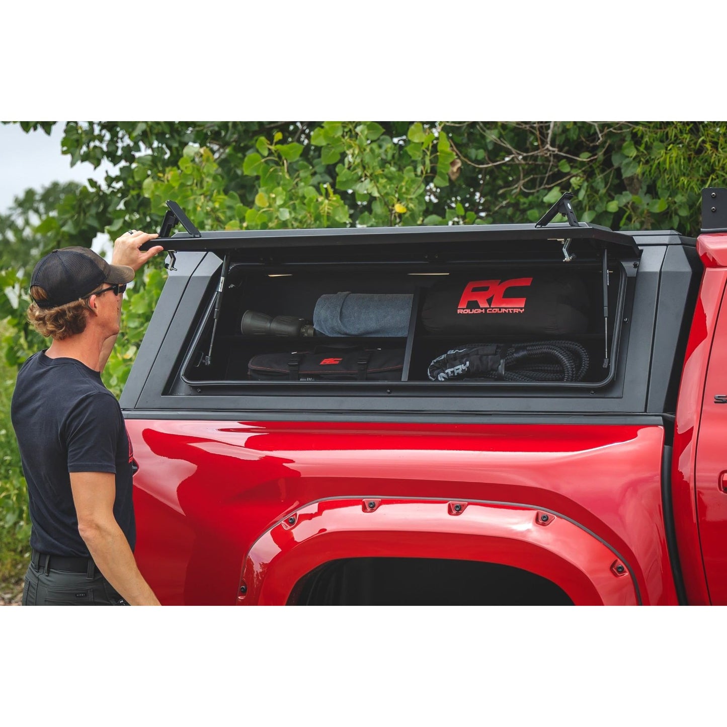 ROUGH COUNTRY | Bed Cap Side Shelf Storage Bin  Passengers Side  Toyota Tacoma (24-26) | 734075