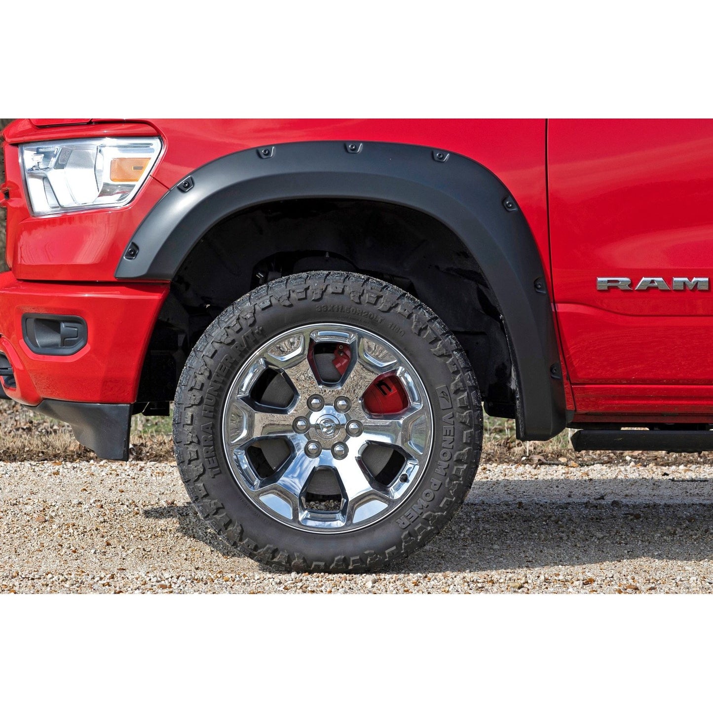ROUGH COUNTRY Caliper Covers | Front and Rear | Red | Ram 1500 2WD/4WD (2019-2025) | 71148A