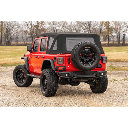 ROUGH COUNTRY Oval Nerf Steps | 4 Door | Black | Jeep Wrangler Unlimited 4WD (2018-2025) | 21016