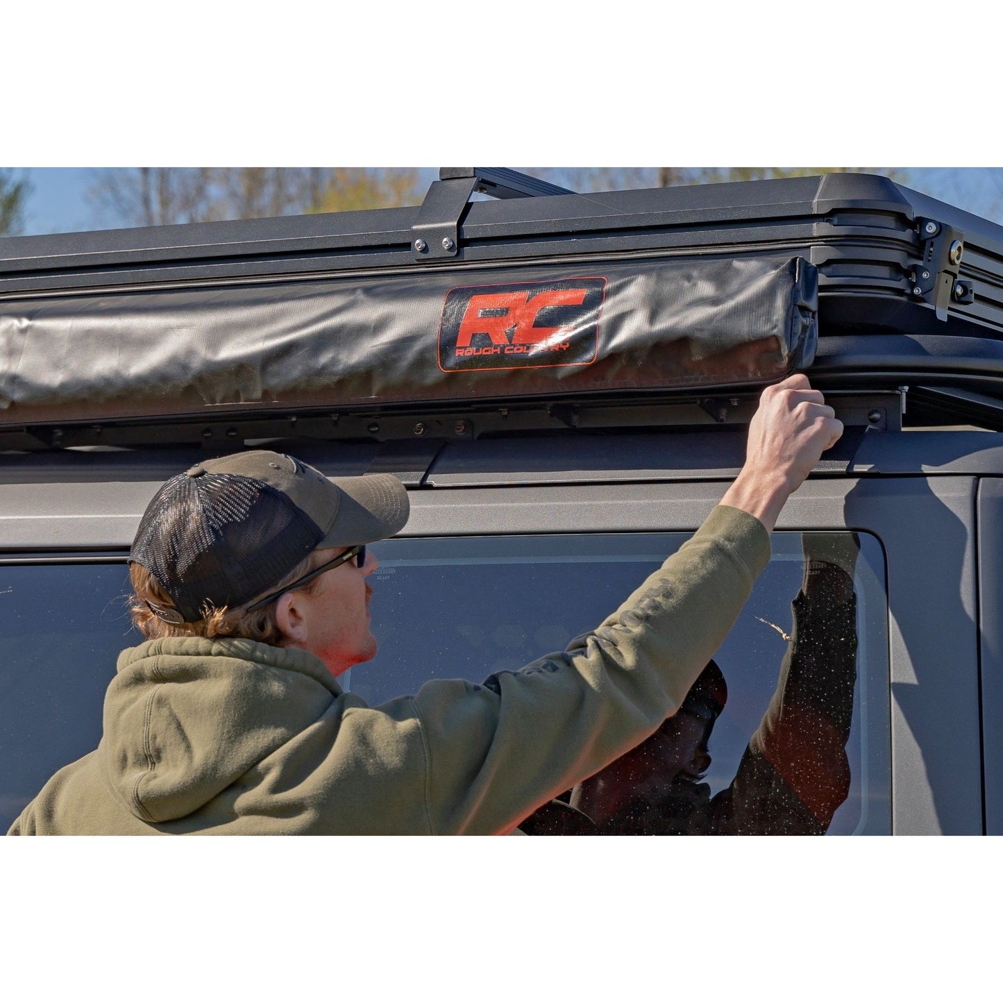 ROUGH COUNTRY Retractable Roof Rack Awning | 6'6" x 9'8" (Fits Trucks & SUVs) | 99081