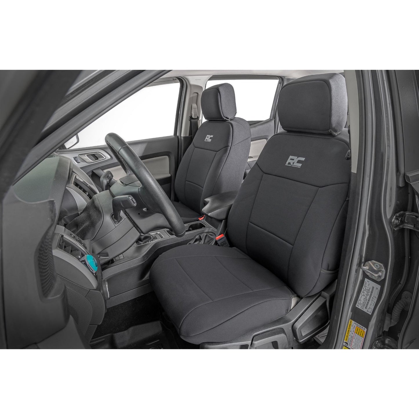 ROUGH COUNTRY Seat Covers | FR Bucket and RR Bench | Ford Ranger 2WD/4WD (2019-2025) | 91056A