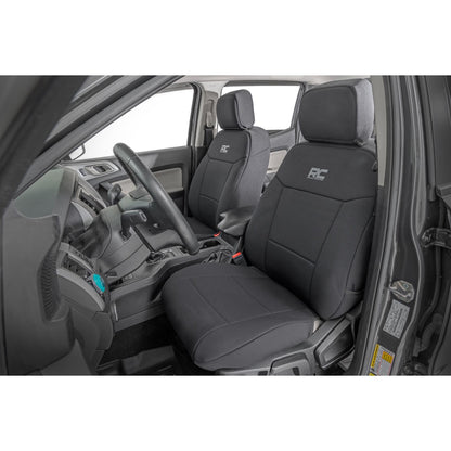 ROUGH COUNTRY Seat Covers | FR Bucket and RR Bench | Ford Ranger 2WD/4WD (2019-2025) | 91056A