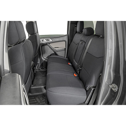 ROUGH COUNTRY Seat Covers | FR Bucket and RR Bench | Ford Ranger 2WD/4WD (2019-2025) | 91056A