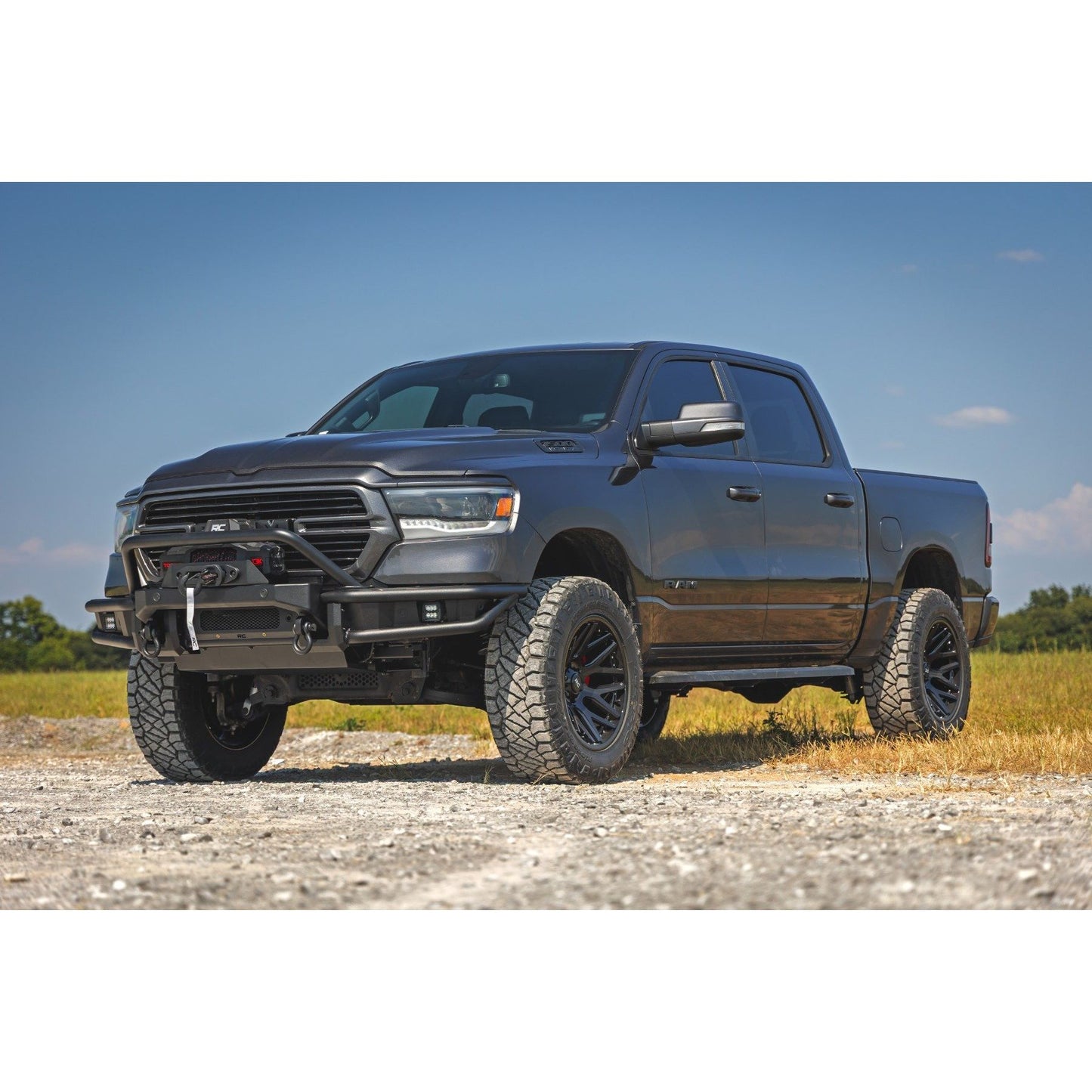 ROUGH COUNTRY Front Bumper | Tubular | Winch Mount | Ram 1500 2WD/4WD (2019-2024) | 51214W