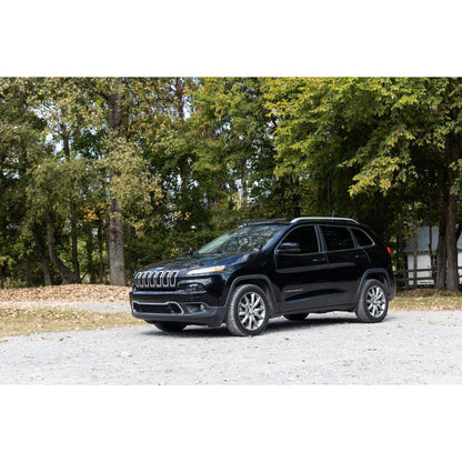 ROUGH COUNTRY LED Light Kit | Ditch Mount | Black Series Round | 3.5 Inch | Amber DRL | Jeep Cherokee KL (14-21) | 70083