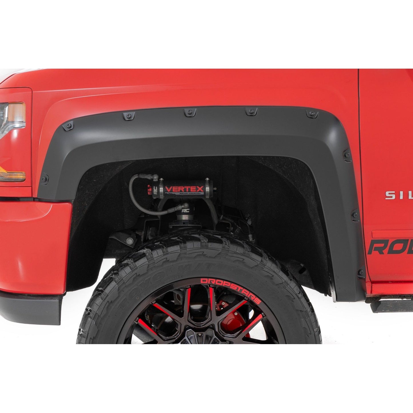 ROUGH COUNTRY Pocket Fender Flares | 5'9" Bed | GAN Silver Ice Metallic | Chevy Silverado 1500 (14-18 & Classic) | F-C11413A-GAN