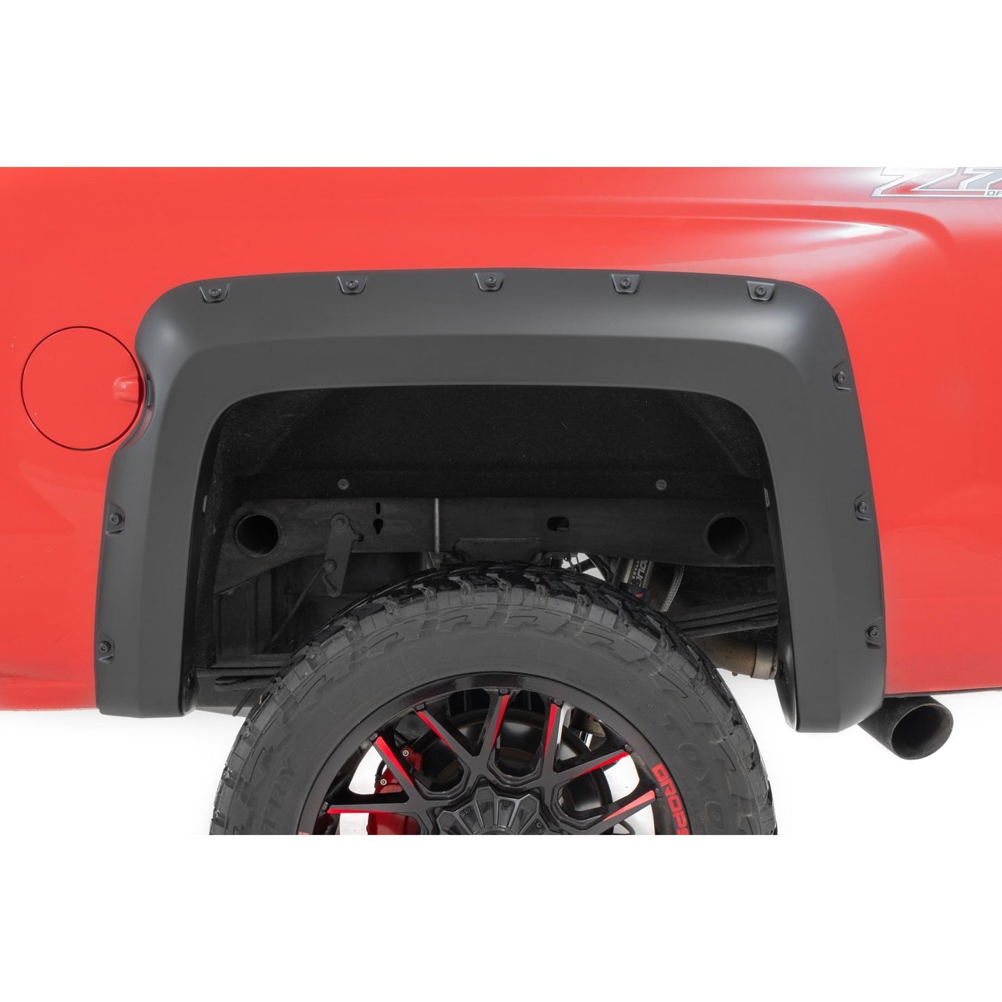ROUGH COUNTRY Pocket Fender Flares | 6'7" & 8' Bed | GCN Victory Red | Chevy Silverado 1500 (14-18)/2500HD | F-C11412B-GCN