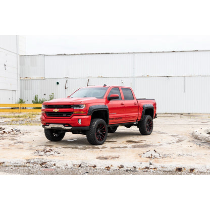 ROUGH COUNTRY Fender Flares | Defender | 5'9" Bed | Silver | Chevy Silverado 1500 (14-18 & Classic) | A-C11612-GAN