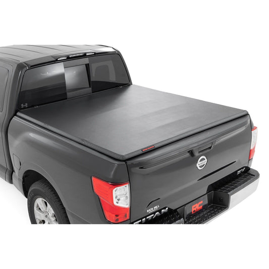 ROUGH COUNTRY Soft Tri-Fold Bed Cover | 5'7" Bed | Nissan Titan 2WD/4WD (2017-2024) | 41816555A