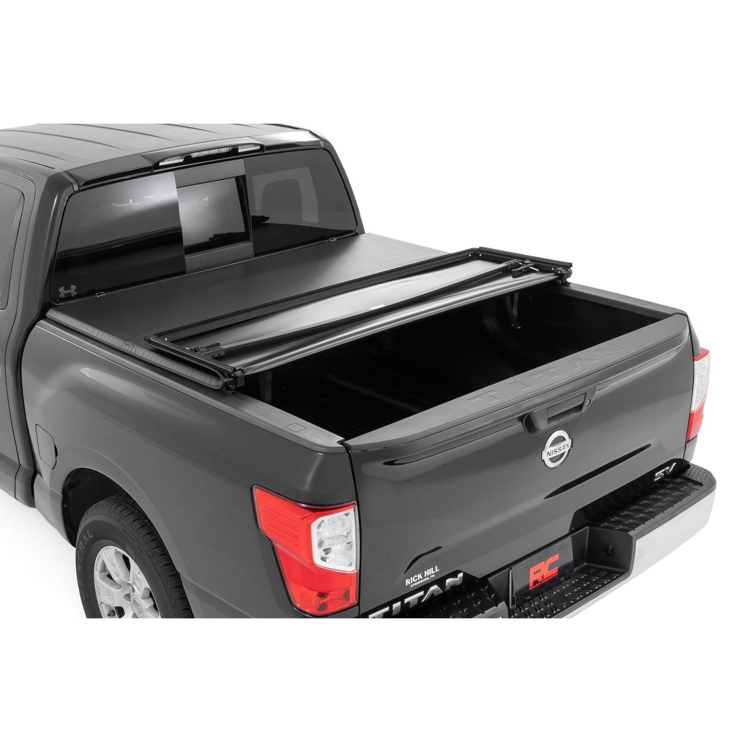 ROUGH COUNTRY Soft Tri-Fold Bed Cover | 5'7" Bed | Nissan Titan 2WD/4WD (2017-2024) | 41816555A