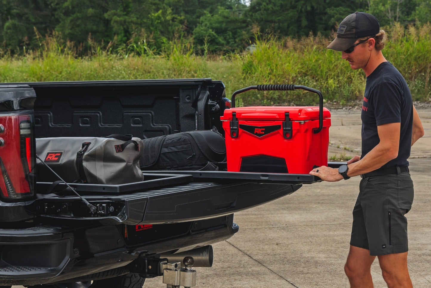 ROUGH COUNTRY | Slide-Out Truck Bed Cargo Trays  Fits 6'7"–6'10" Beds  Easy Tailgate Access | 10215
