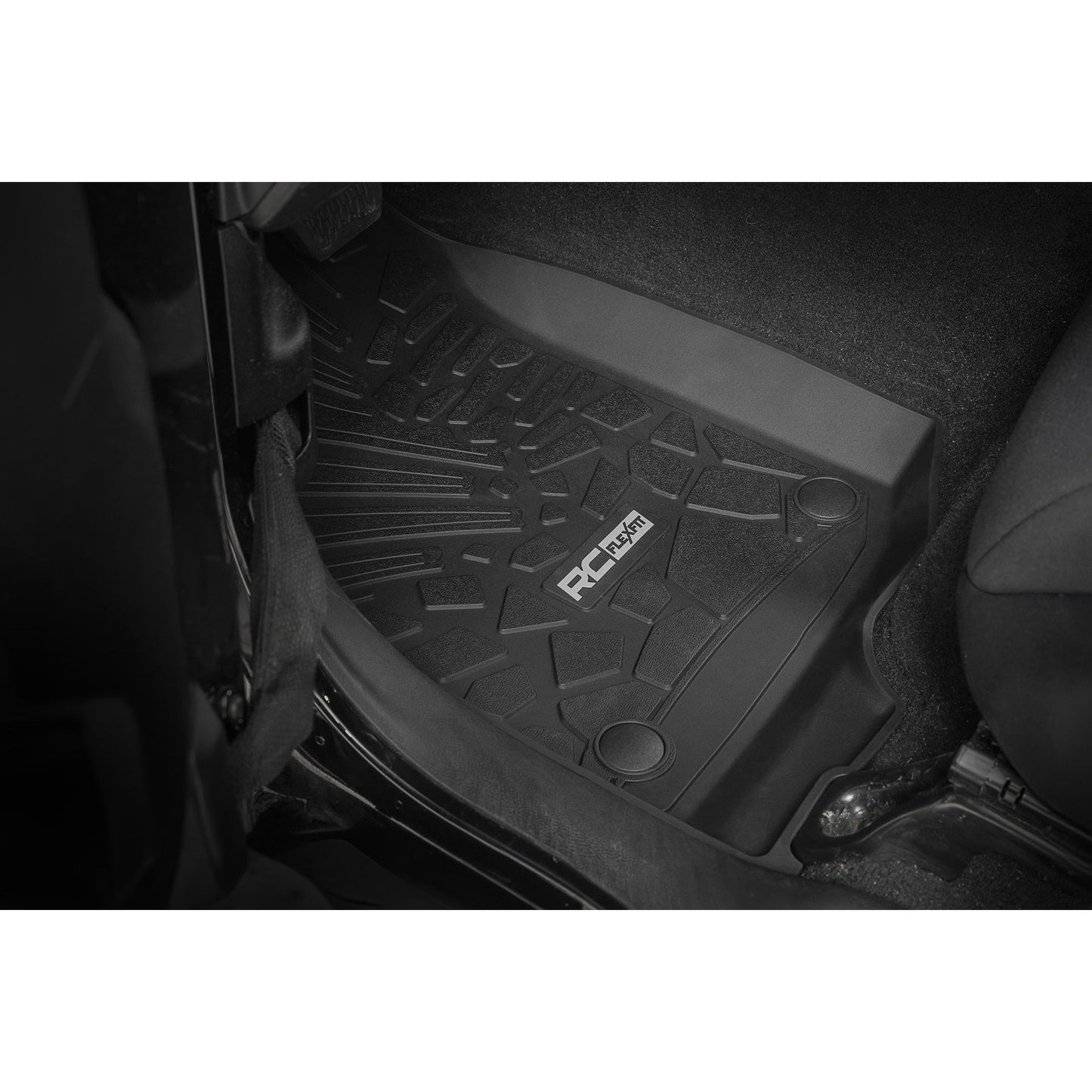 ROUGH COUNTRY Flex Fit Floor Mats | FR & RR | 4 Door | Jeep Wrangler Unlimited 4WD (18-25) | FF-60112